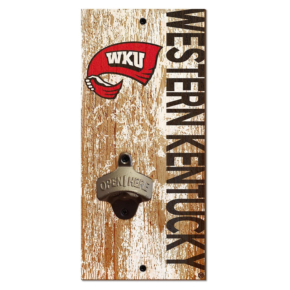 Western Kentucky Hilltoppers Distressed Bottle Opener