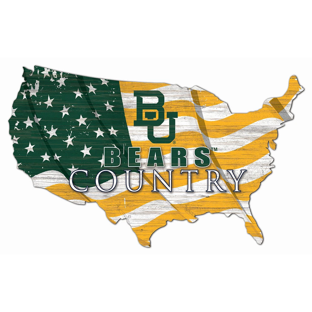 Baylor Bears USA Flag Cutout Sign