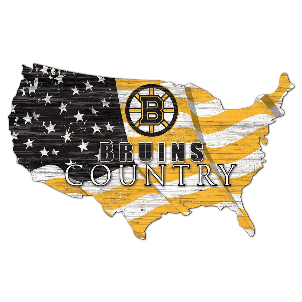 Boston Bruins USA Flag Cutout Sign
