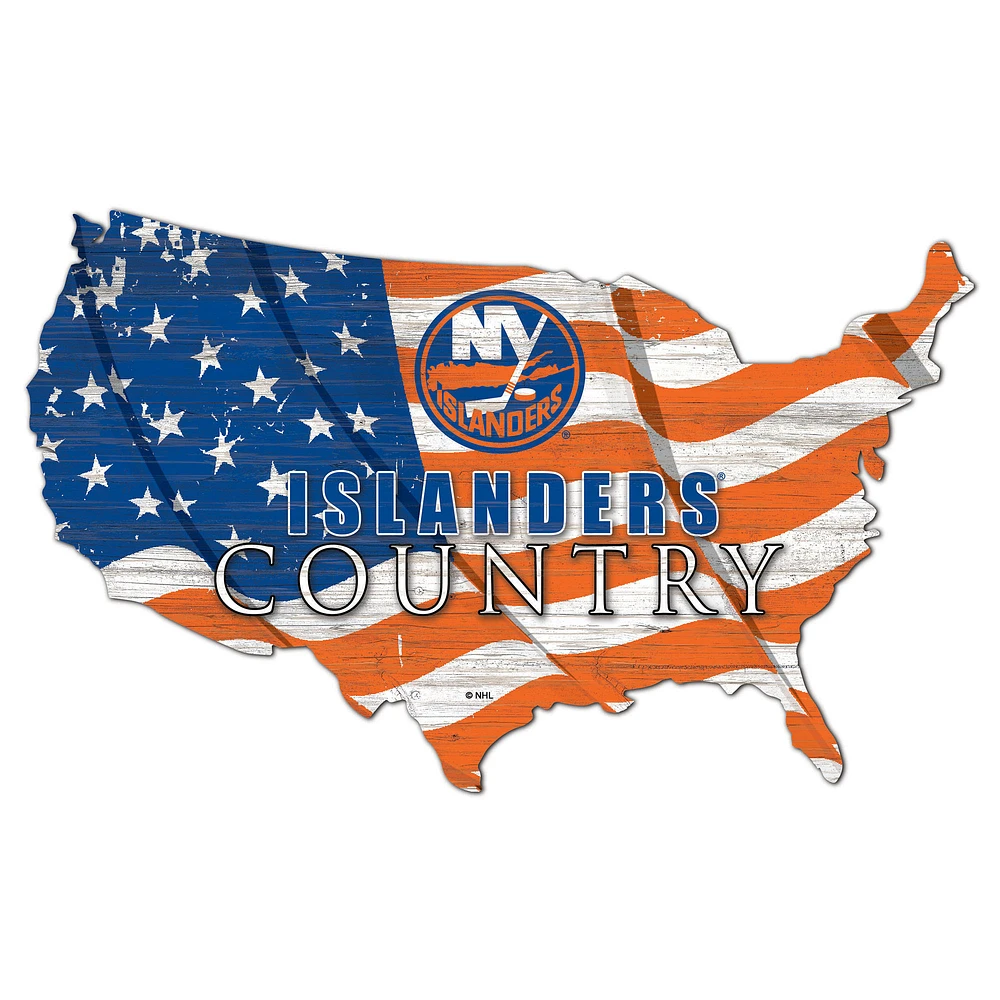 New York Islanders USA Flag Cutout Sign