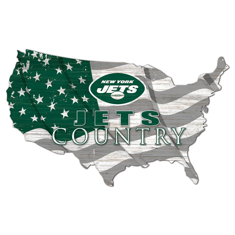 New York Jets USA Flag Cutout Sign
