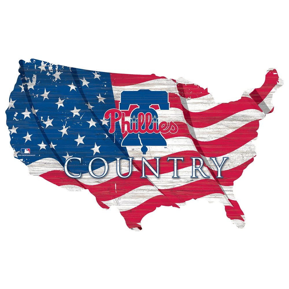 Philadelphia Phillies USA Flag Cutout Sign