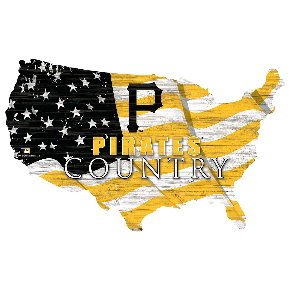 Pittsburgh Pirates USA Flag Cutout Sign