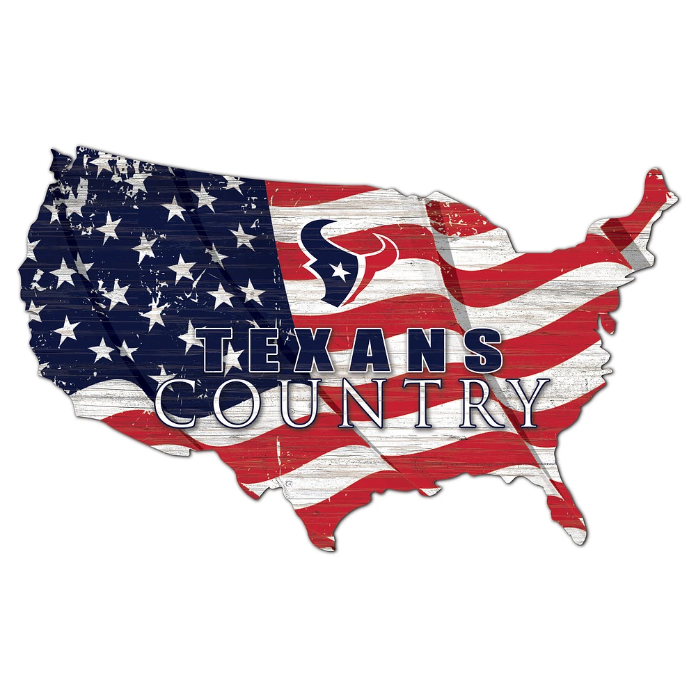 Houston Texans USA Flag Cutout Sign
