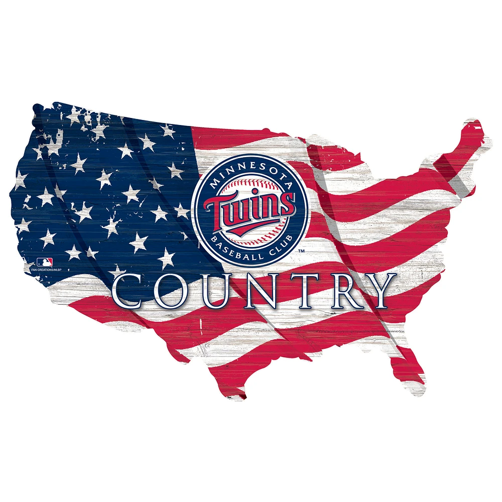 Minnesota Twins USA Flag Cutout Sign