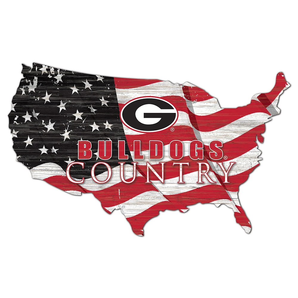 Georgia Bulldogs USA Flag Cutout Sign