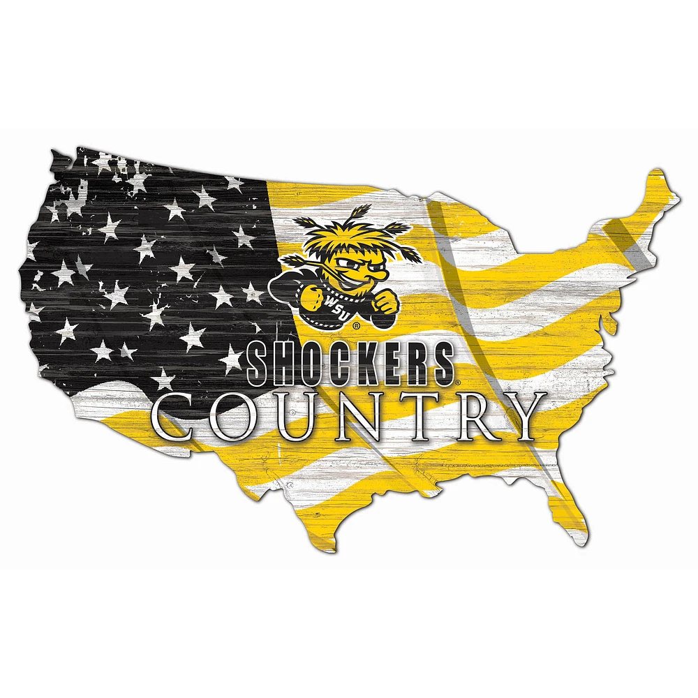 Wichita State Shockers USA Flag Cutout Sign
