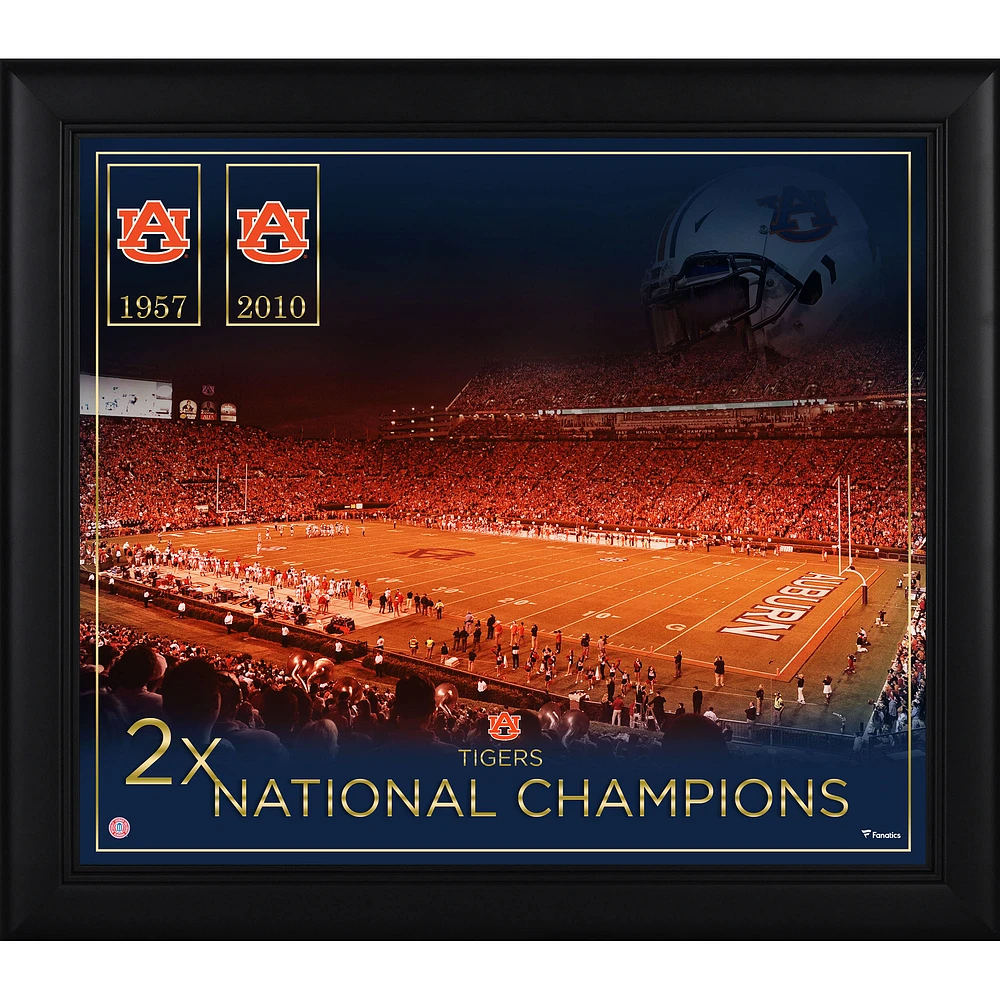 Auburn Tigers Framed 15" x 17" Football Championship Count Collage