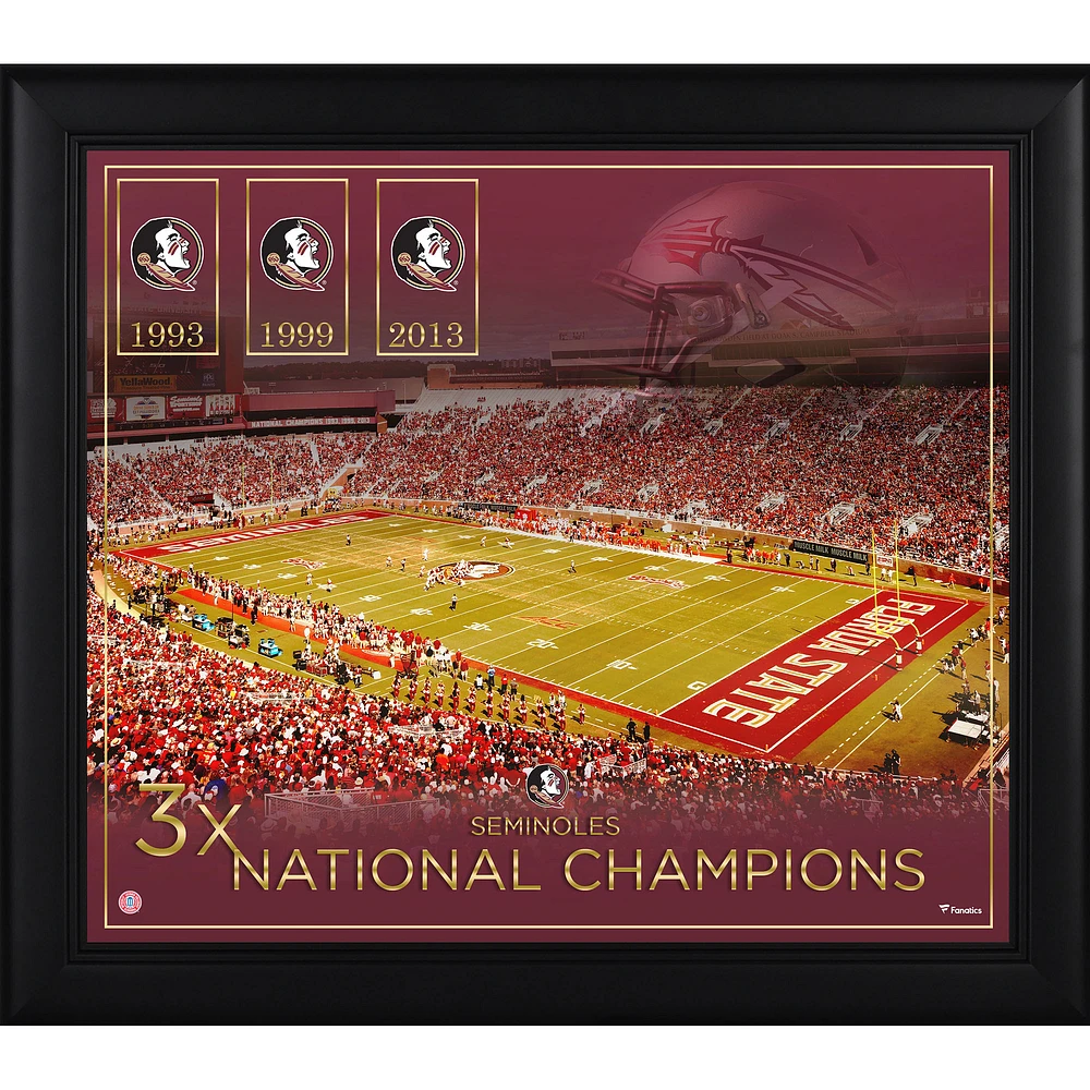 Florida State Seminoles Framed 15" x 17" Football Championship Count Collage