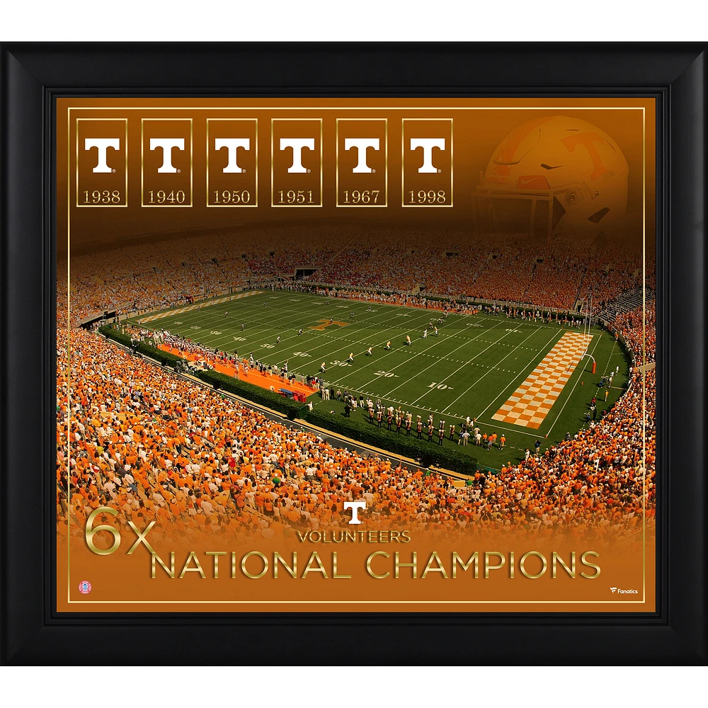 Tennessee Volunteers Framed 15" x 17" Football Championship Count Collage