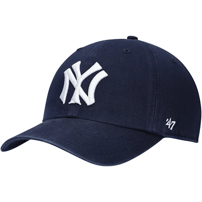 Men's '47 Navy New York Yankees Logo Cooperstown Collection Clean Up Adjustable Hat