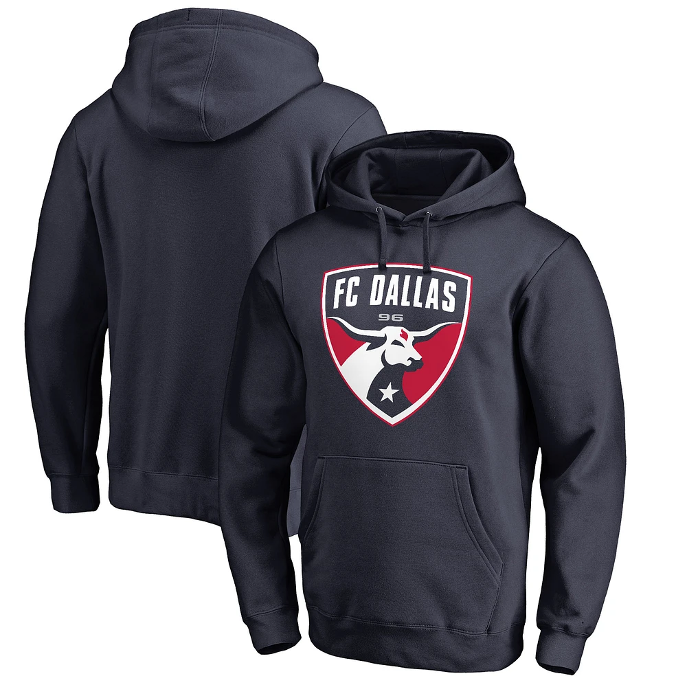 Men's Navy FC Dallas Primary Team Logo Fitted Pullover Hoodie