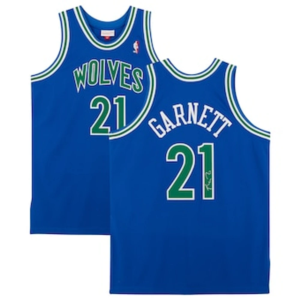 Kevin Garnett Minnesota Timberwolves Autographed Blue 1995-96 Mitchell and Ness Authentic Jersey