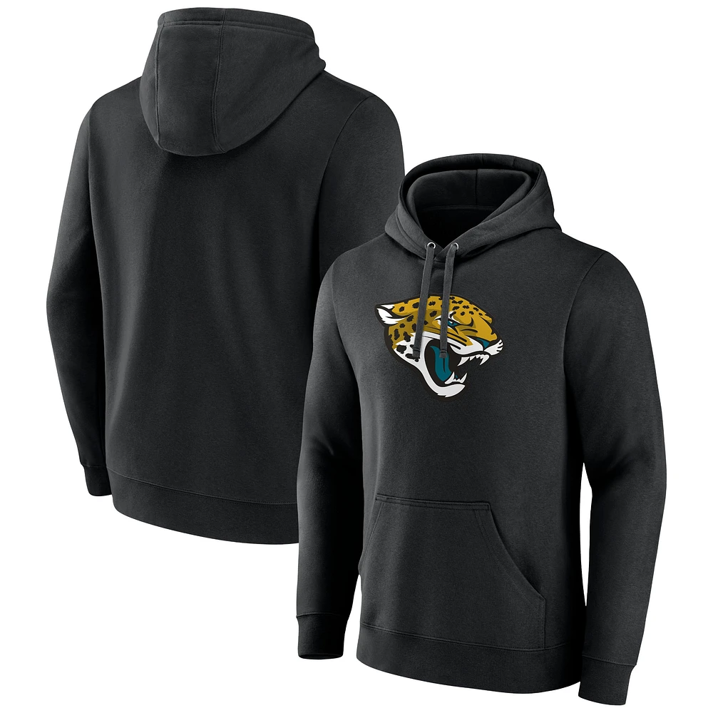Men's Black Jacksonville Jaguars Primary Logo Fitted Pullover Hoodie