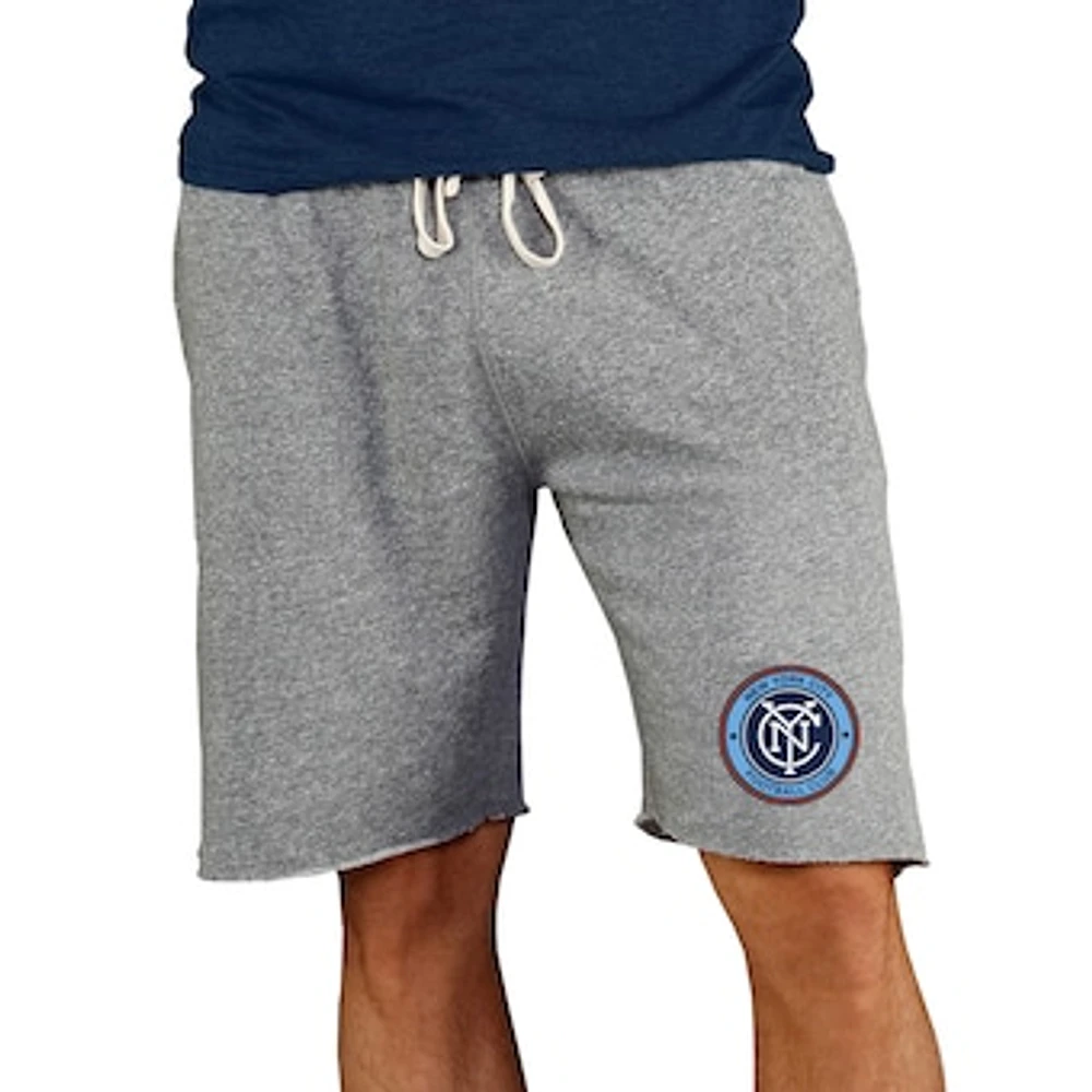 Men's Concepts Sport Gray New York City FC Mainstream Terry Tri-Blend Shorts