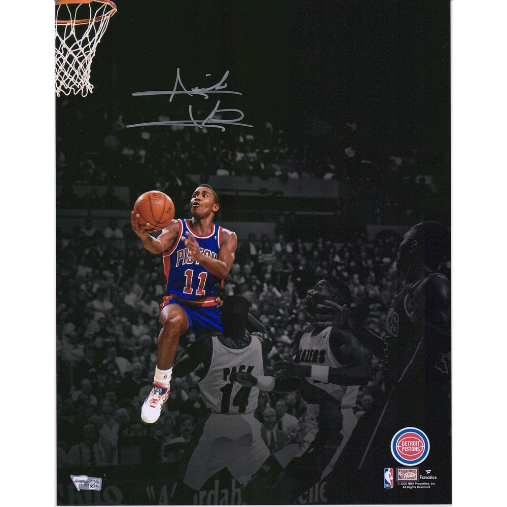 Isiah Thomas Detroit Pistons Autographed 11" x 14" Spotlight Photograph