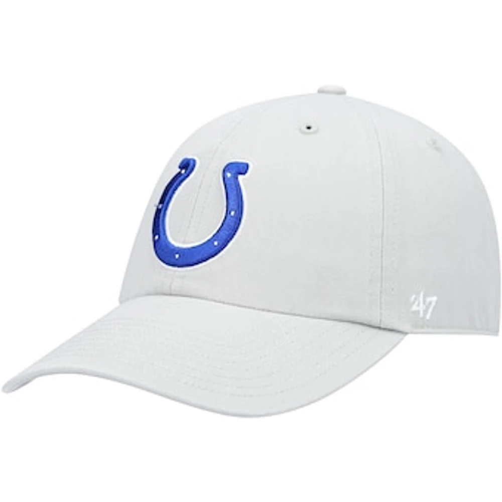 Men's '47 Gray Indianapolis Colts Secondary Clean Up Adjustable Hat