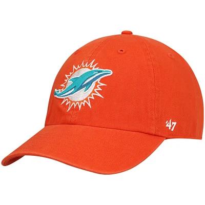 Men's '47 Orange Miami Dolphins Secondary Clean Up Adjustable Hat