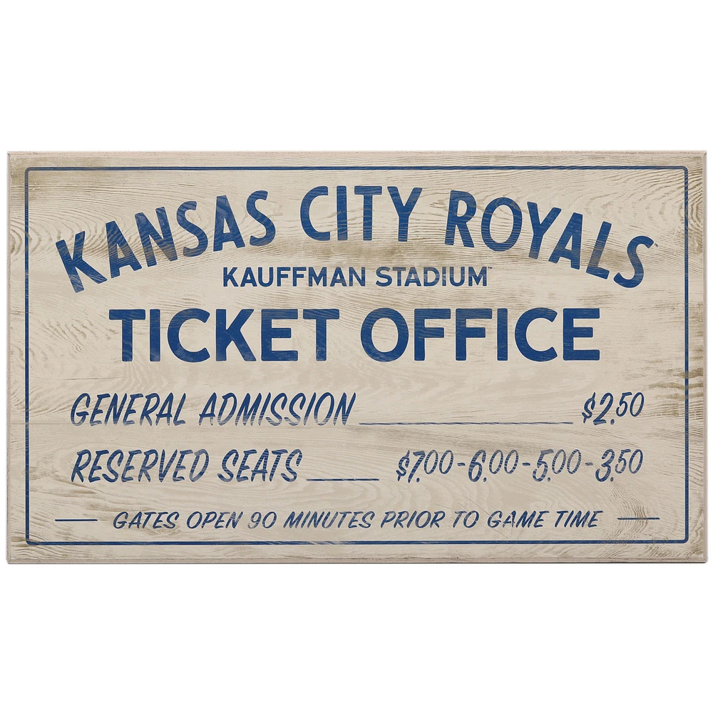Kansas City Royals 10" x 17" Ticket Office Wood Sign