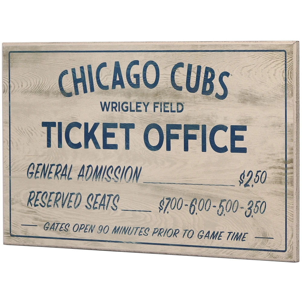 Chicago Cubs 10" x 17" Ticket Office Wood Sign
