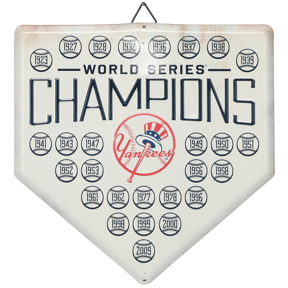 New York Yankees 12" x 12" World Series Home Plate Metal Sign