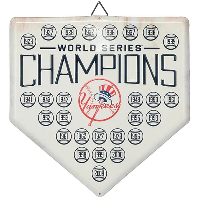New York Yankees 12" x 12" World Series Home Plate Metal Sign