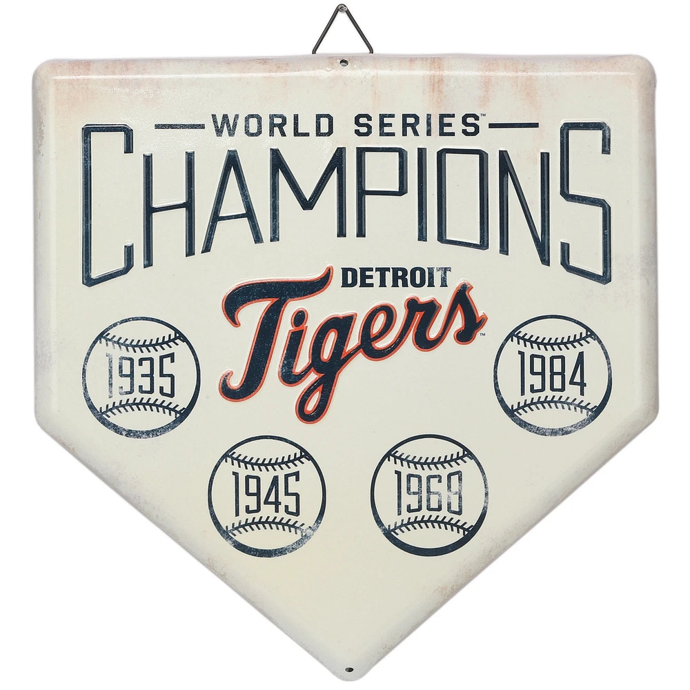 Detroit Tigers 12" x 12" World Series Home Plate Metal Sign