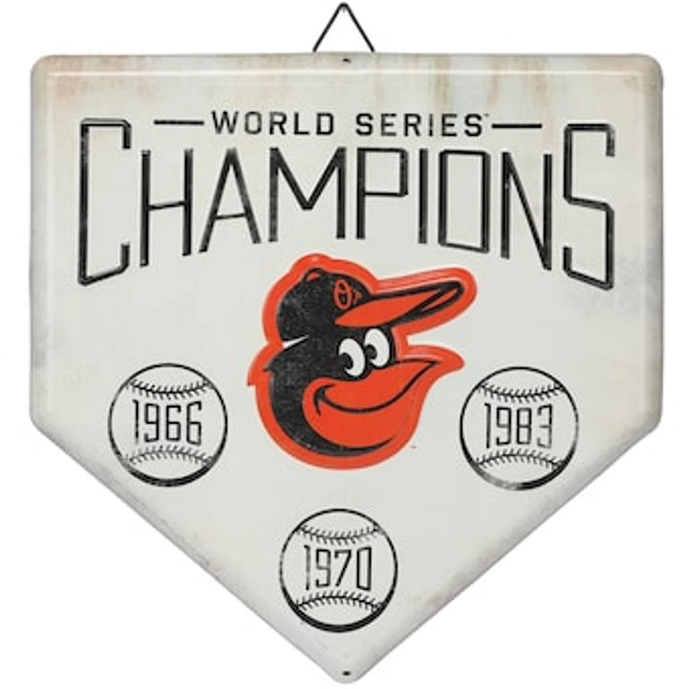 Baltimore Orioles 12" x 12" World Series Home Plate Metal Sign
