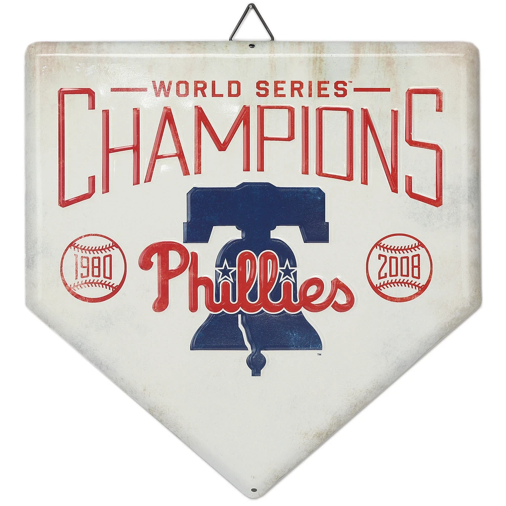 Philadelphia Phillies 12" x 12" World Series Home Plate Metal Sign