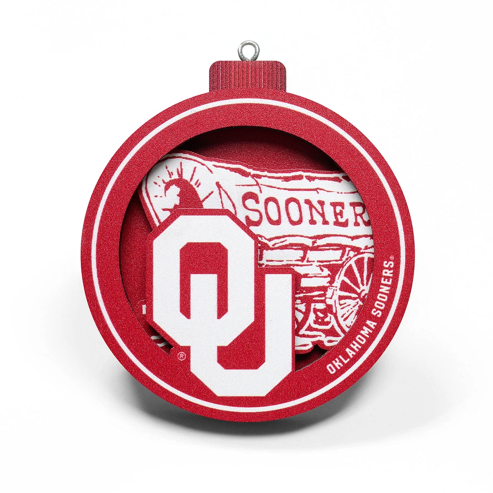 Oklahoma Sooners 3D Logo Series Ornament