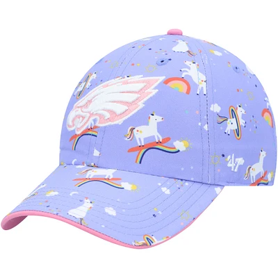 Girls Preschool '47 Purple Philadelphia Eagles Unicorn Clean Up Adjustable Hat