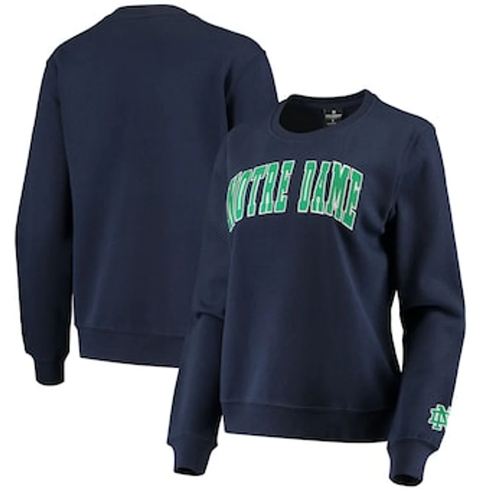 Women's Colosseum Navy Notre Dame Fighting Irish Campanile Pullover Sweatshirt