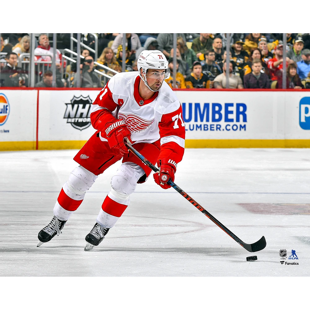 Dylan Larkin Detroit Red Wings Unsigned Jersey Skating Photograph