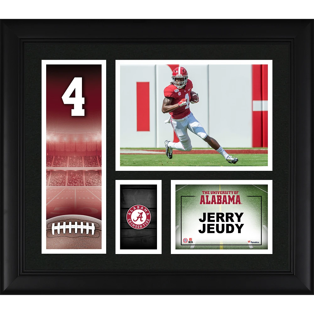 Jerry Jeudy Alabama Crimson Tide Framed 15" x 17" Player Core Collage