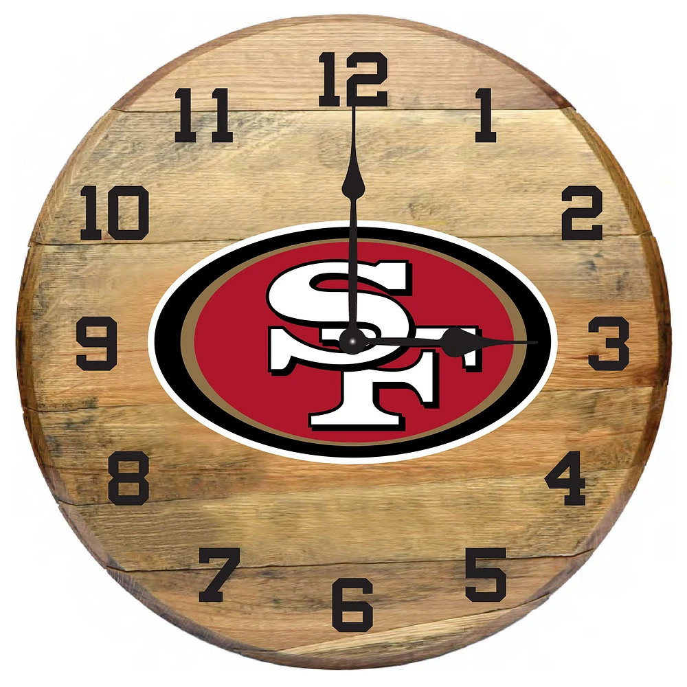 Imperial San Francisco 49ers Oak Barrel Clock