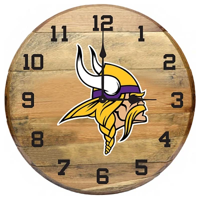 Imperial Minnesota Vikings Oak Barrel Clock