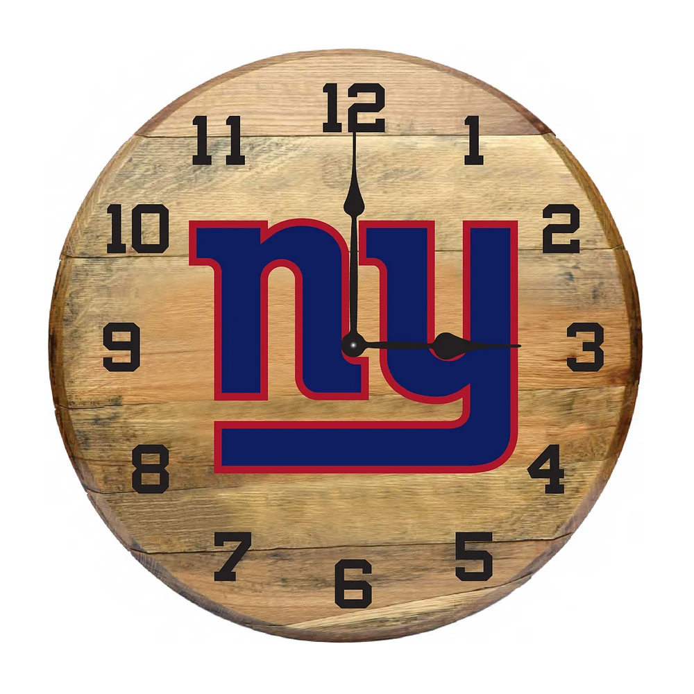 Imperial New York Giants Oak Barrel Clock