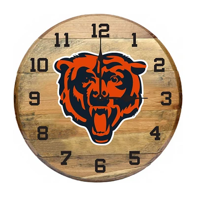 Imperial Chicago Bears Oak Barrel Clock