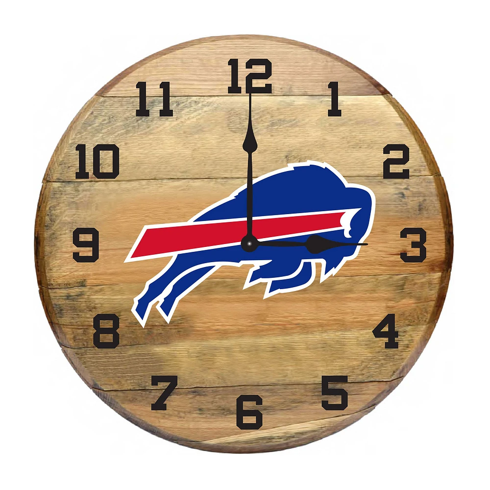 Imperial Buffalo Bills Oak Barrel Clock