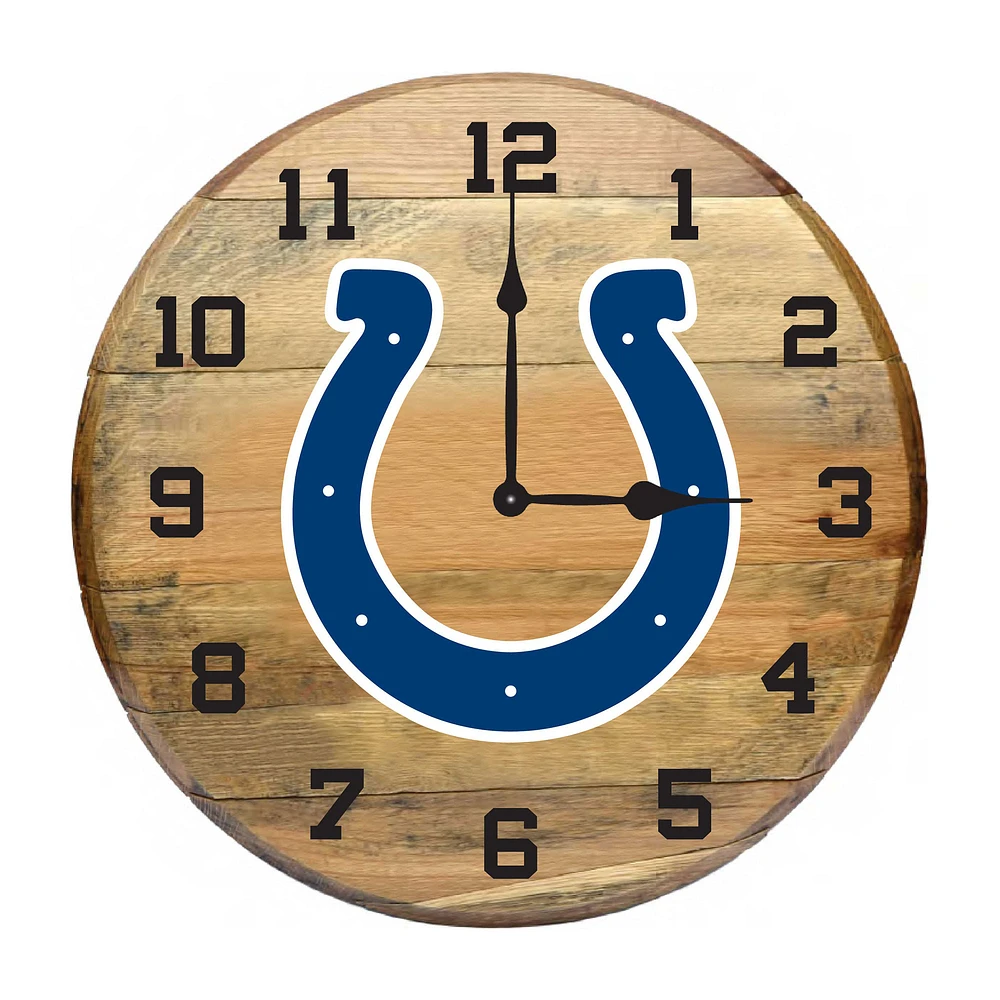 Imperial Indianapolis Colts Oak Barrel Clock