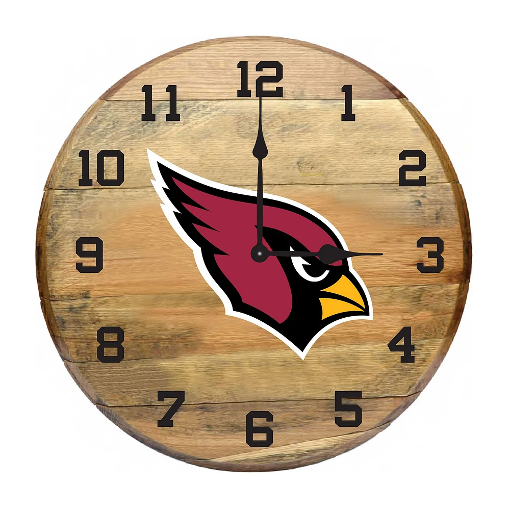 Imperial Arizona Cardinals Oak Barrel Clock