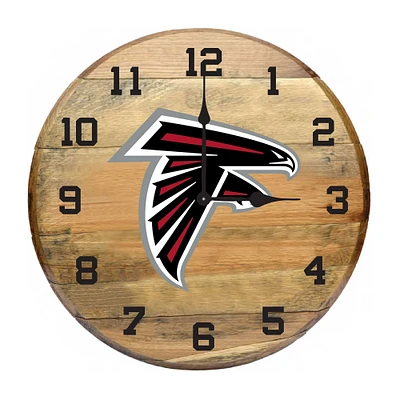 Imperial Atlanta Falcons Oak Barrel Clock