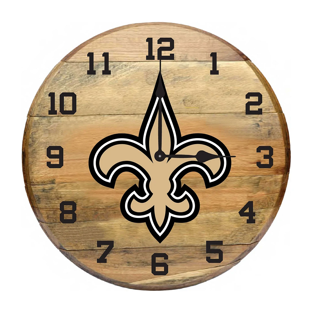 Imperial New Orleans Saints Oak Barrel Clock