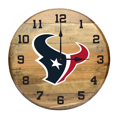 Imperial Houston Texans Oak Barrel Clock