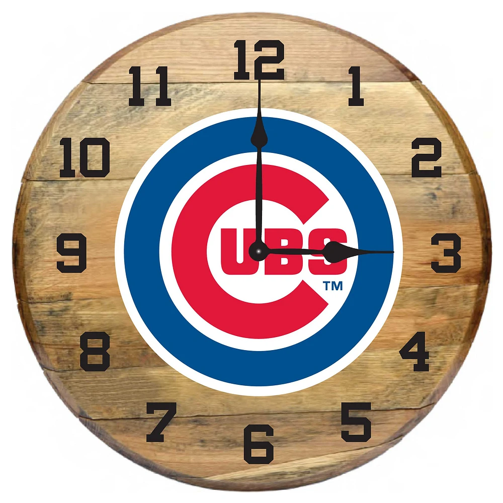 Imperial Chicago Cubs Oak Barrel Clock