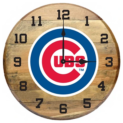 Imperial Chicago Cubs Oak Barrel Clock