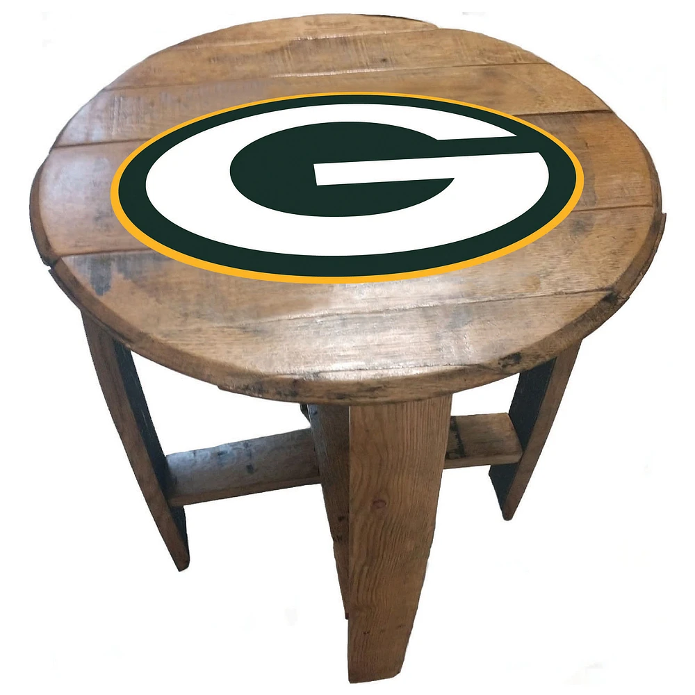 Imperial Green Bay Packers Oak Barrel Table