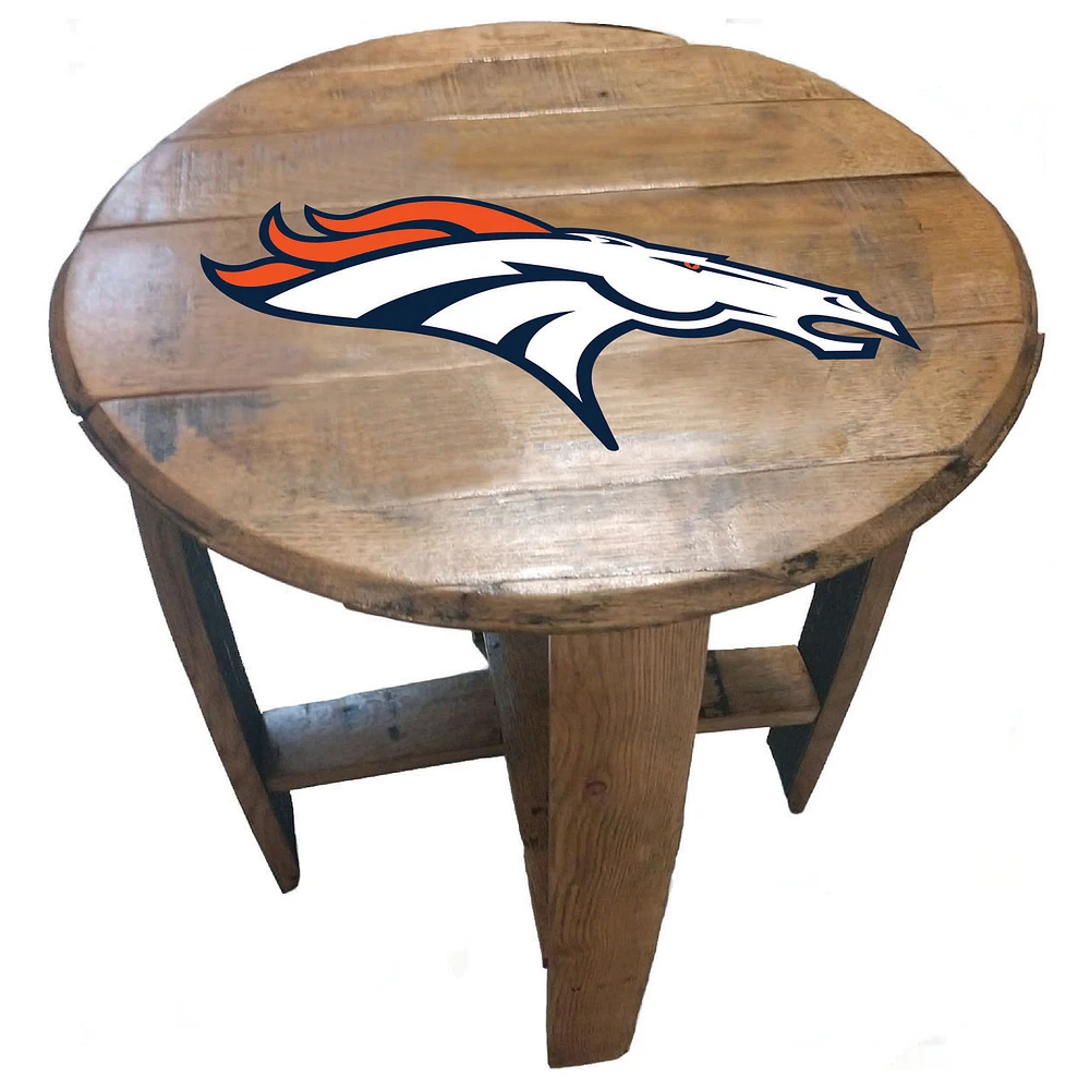 Imperial Denver Broncos Oak Barrel Table