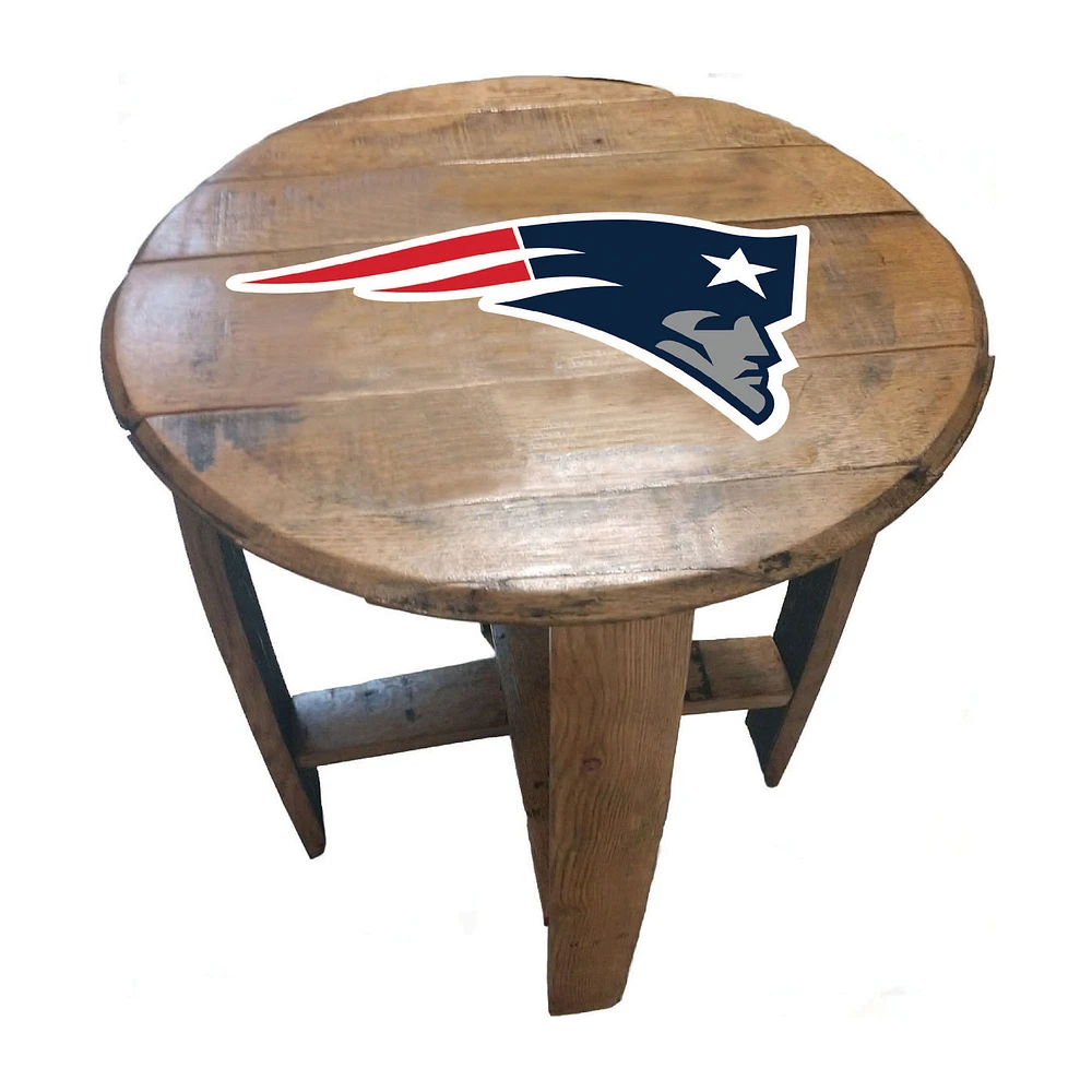 Imperial New England Patriots Oak Barrel Table