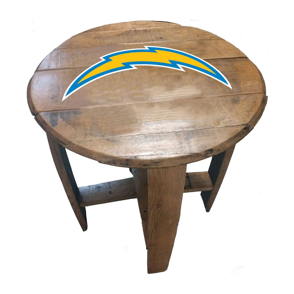 Imperial Los Angeles Chargers Oak Barrel Table